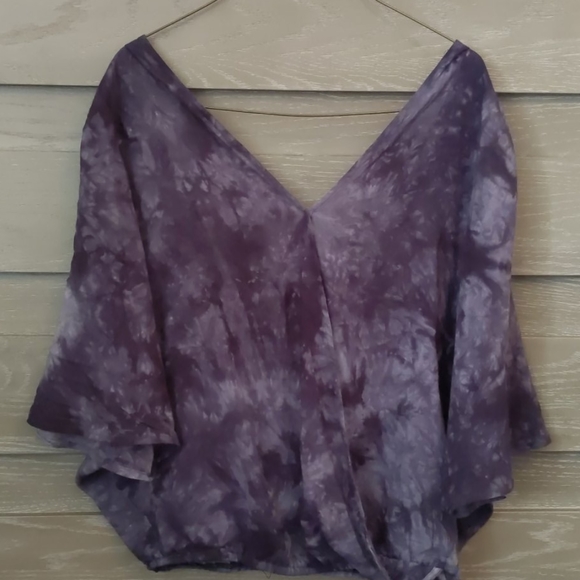 Blue Tie Dye Detailed Lace Blouse - Picture 4 of 8
